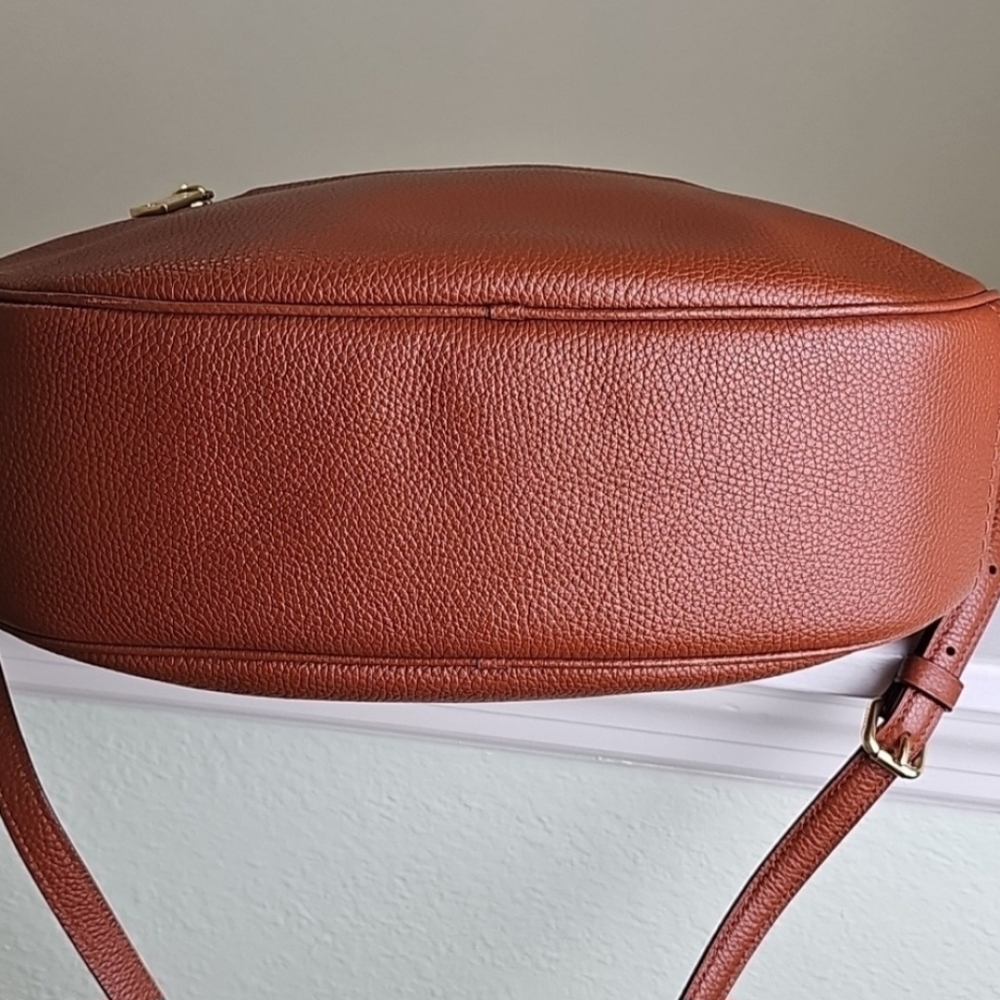 Coach Sutton Pebbled Leather Hobo Shoulder/Crossbody Bag in Dark Carmel EUC - Picture 6 of 7